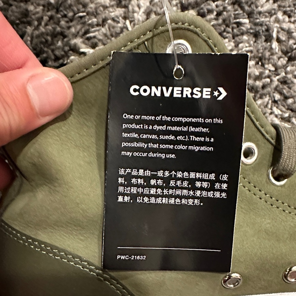 New Converse Jack Purcell Mid in Olive Green / Army Green Gum - Picture 12 of 14